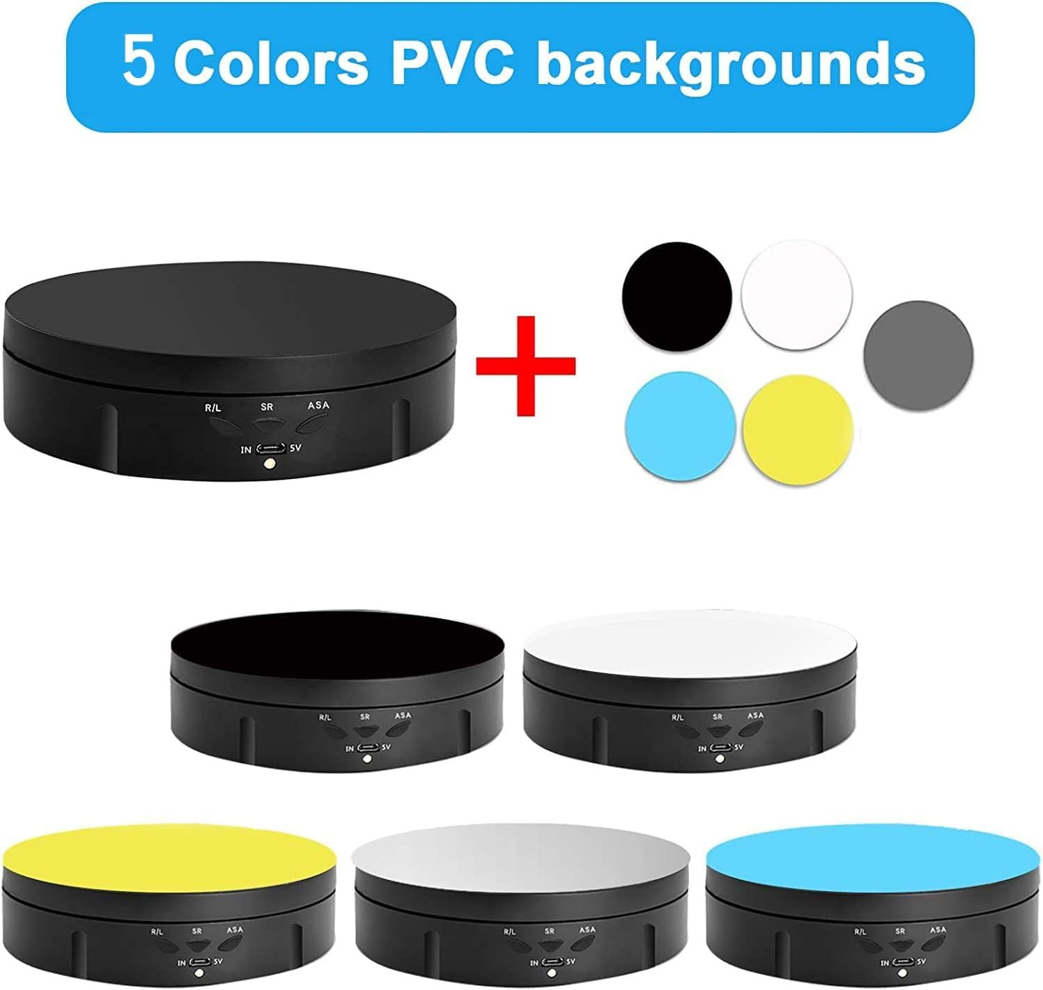 360-Degree Rotating Display Stand, 360 Degree Photography Turntable with Remote