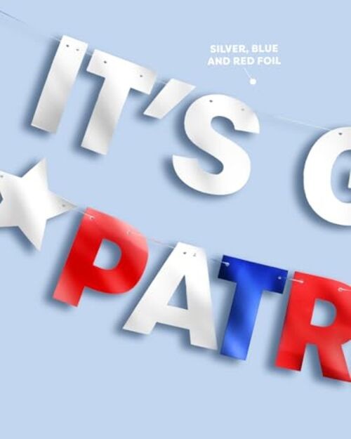 It’s Giving Patriotic Banner | 5 Ft. | 4th of July Garland, USA Decorations,