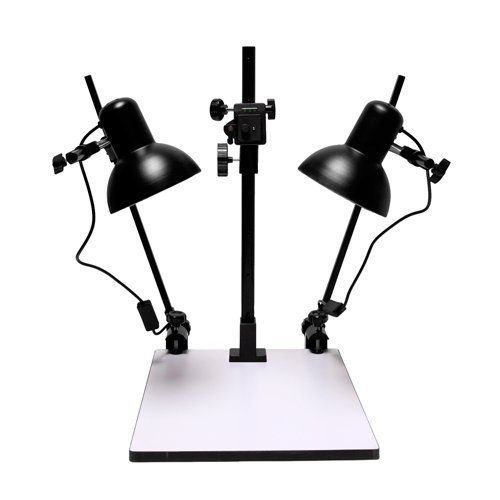23″Inch High Copy Macro Stand 14 x 15.75″ inch Base,Quick Release Mount + Lights