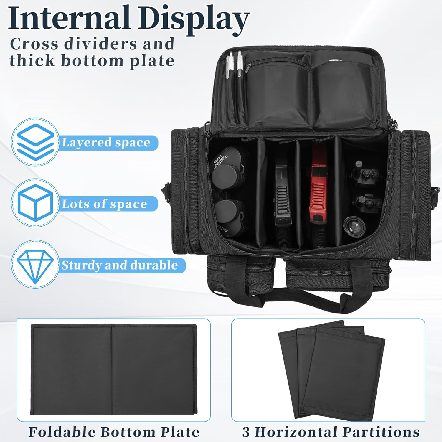 Tactical Pistol Range Bag with Mag Slots and Extra Storage