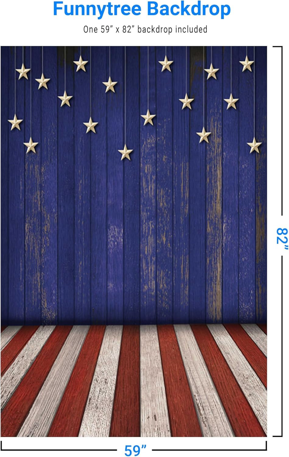Independence Day Rustic Wooden Floor Backdrop American Flag Plank Memorial Patri