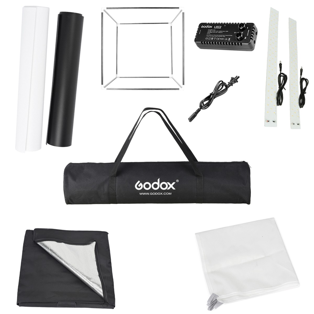 Godox Mini LED Photography Studio Shooting Tent 60x60x60cm LSD60 2PCS LED lamp b
