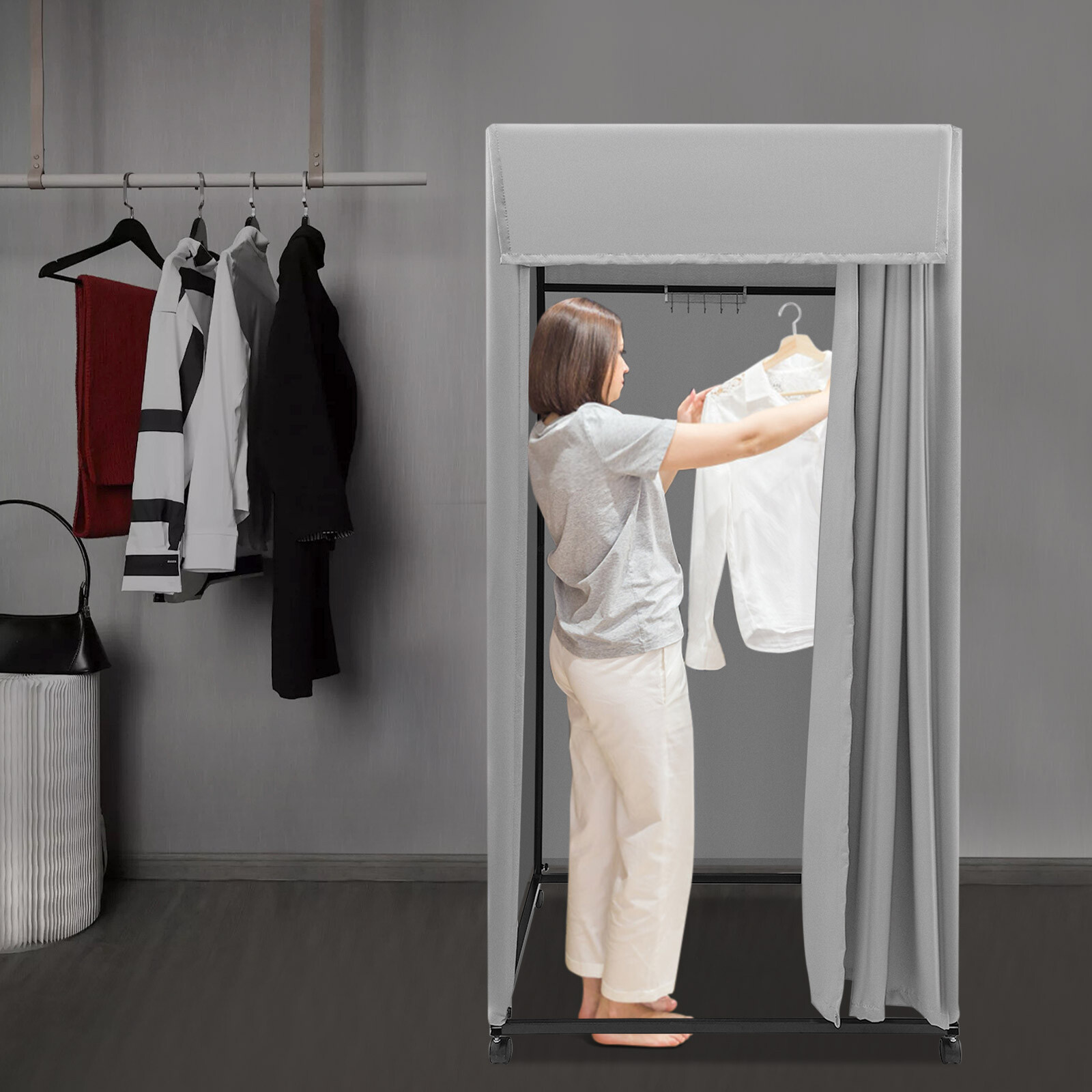 For Outdoor Beaches Portable Fitting Room Movable Freestanding Dressing Room