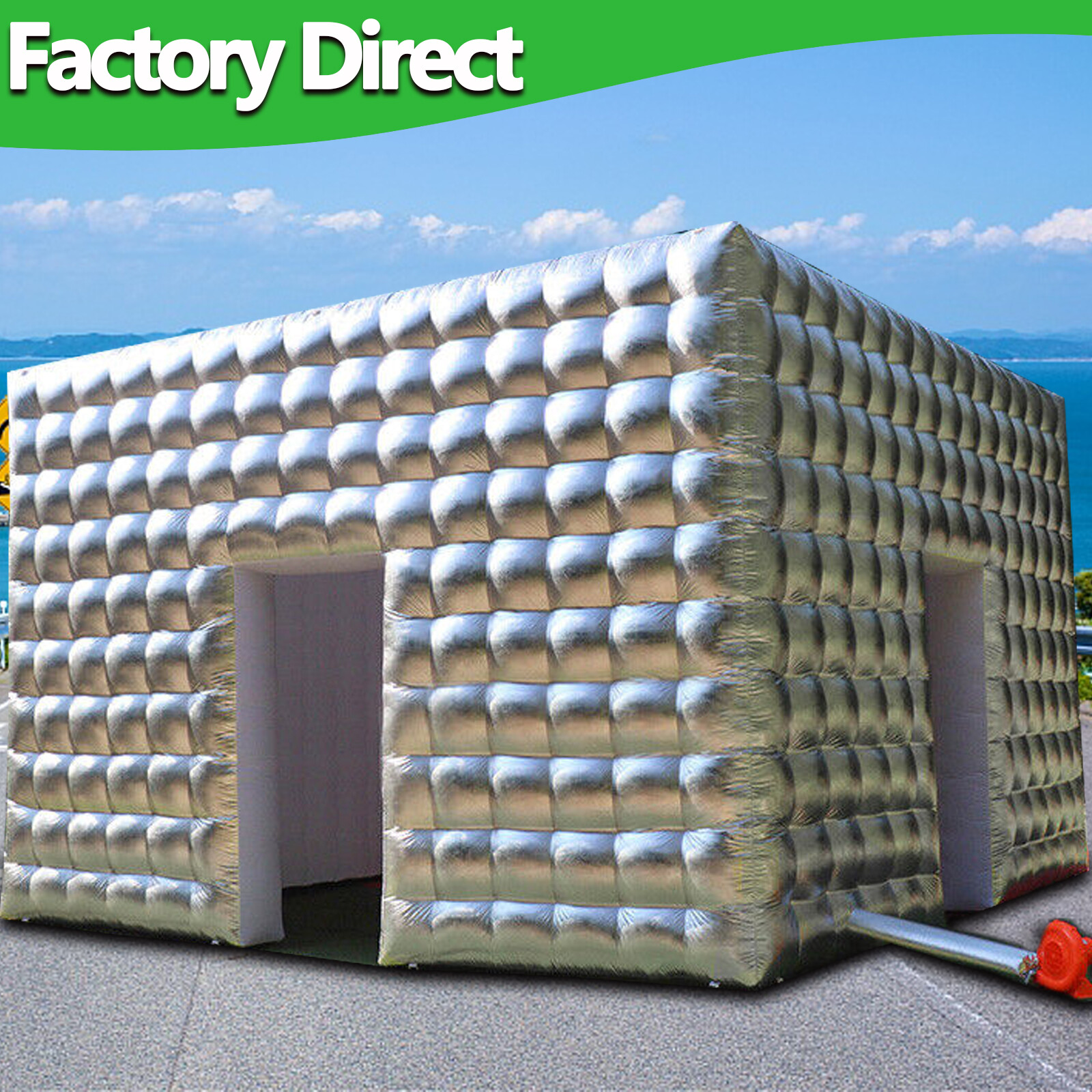 13x13FT Giant Silver Commercial Inflatable Cube Tent for Party Events