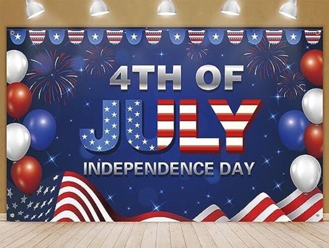 4th of July Party Backdrop – USA National Patriotic Theme Studio Background