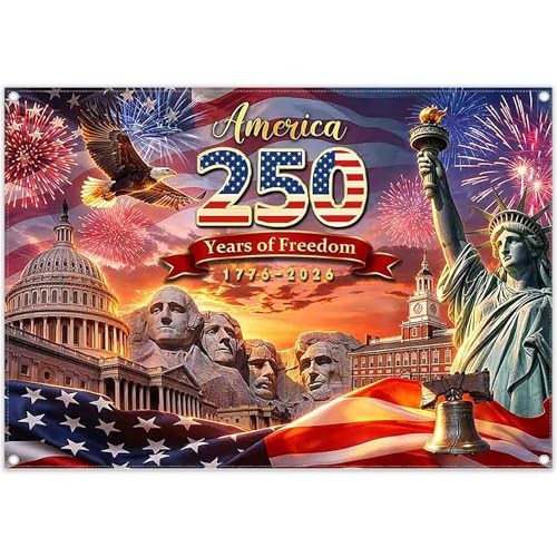 72x43inch Fabric 250 Years America Backdrop Statue of Liberty 250th