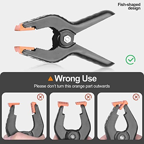 Heavy Duty Muslin Spring Clamps, 4.5 inch Photo Booth Backdrop Clips 6 clamps