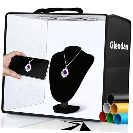 Portable Photo Studio Light Box,12″x12″ Professional Dimmable 12*12 Inch
