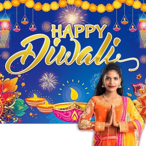 Happy Diwali Backdrop Festival of Lights Banner Photo Booth Props for