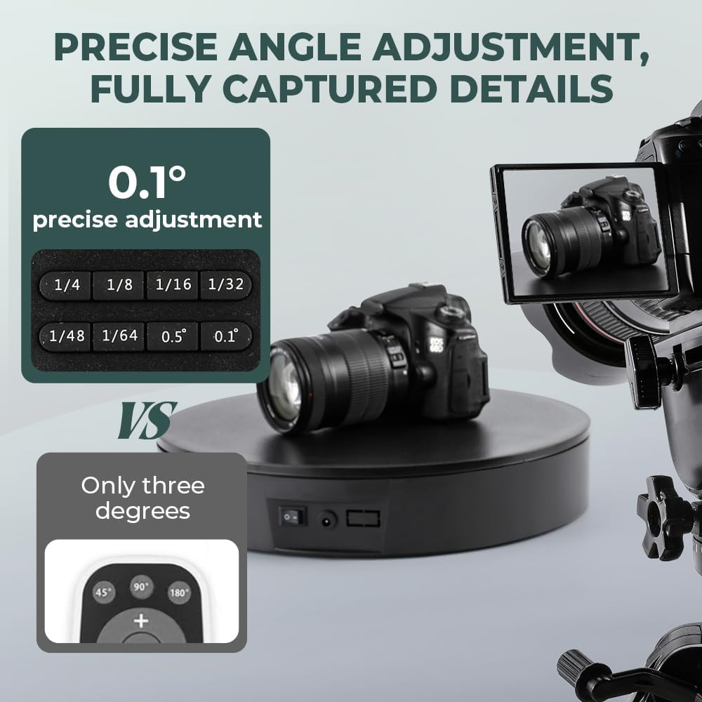Motorized 13.7″ Photography Turntable with Remote Control for 360° Display