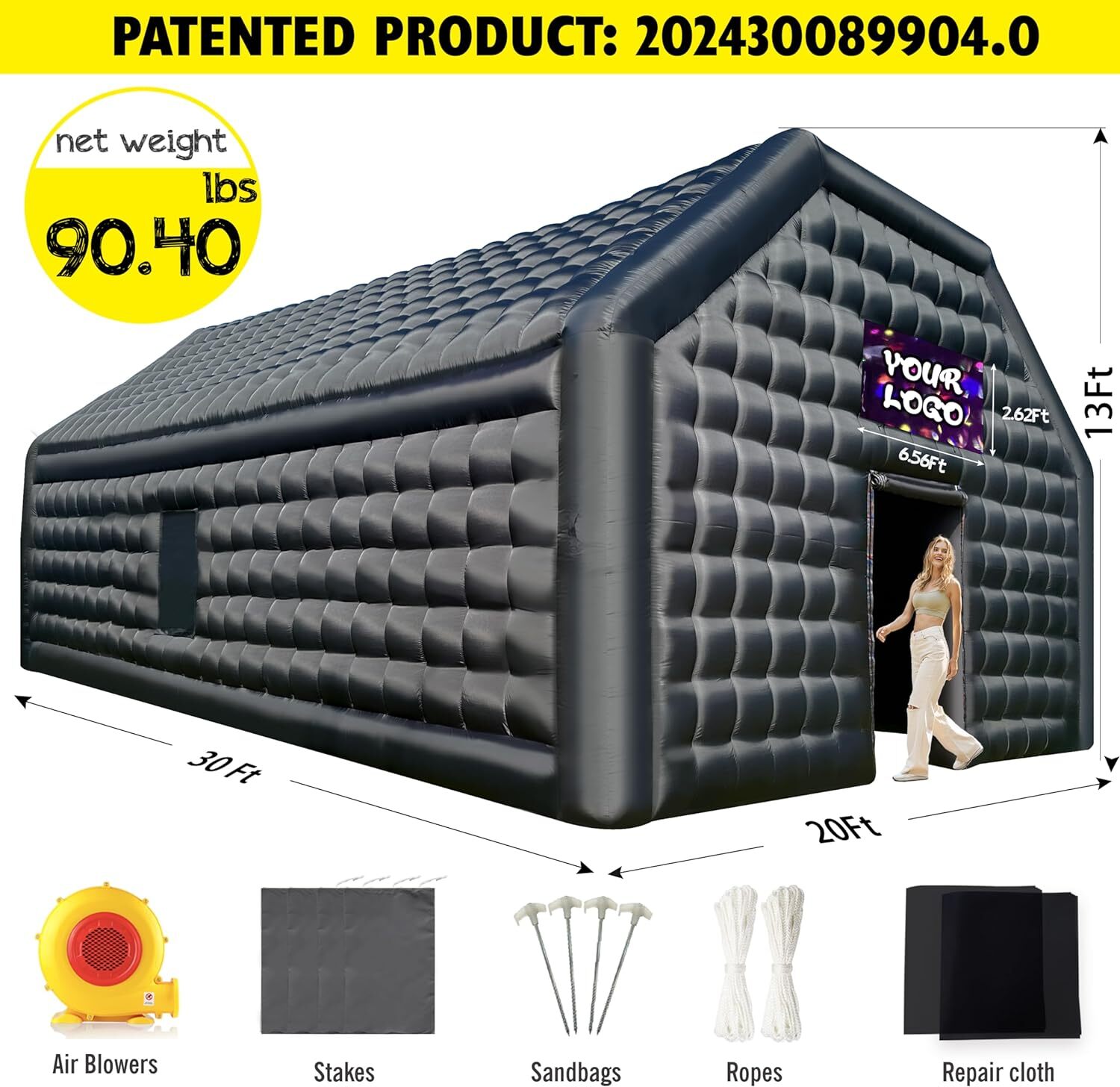 30x20x13Ft Inflatable Night Club Party Tent Disco Cube Gazebo Event House