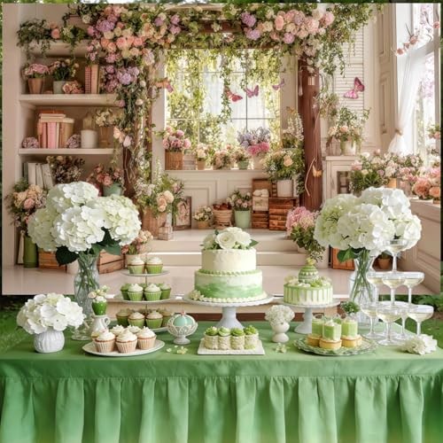 Vintage Flower Room Bookshelf Backdrop Spring Floral Photography 5x3ft