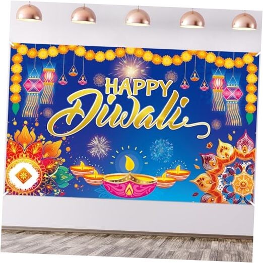 Happy Diwali Backdrop Festival of Lights Banner Photo Booth Props for