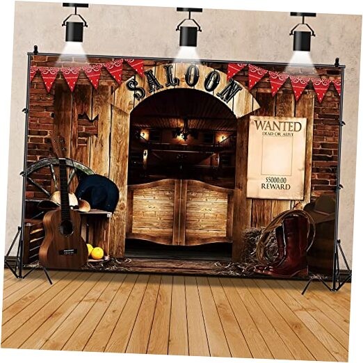 Vintage West Saloon Backdrop,Retro Western Cowboy Background Western 10x8ft