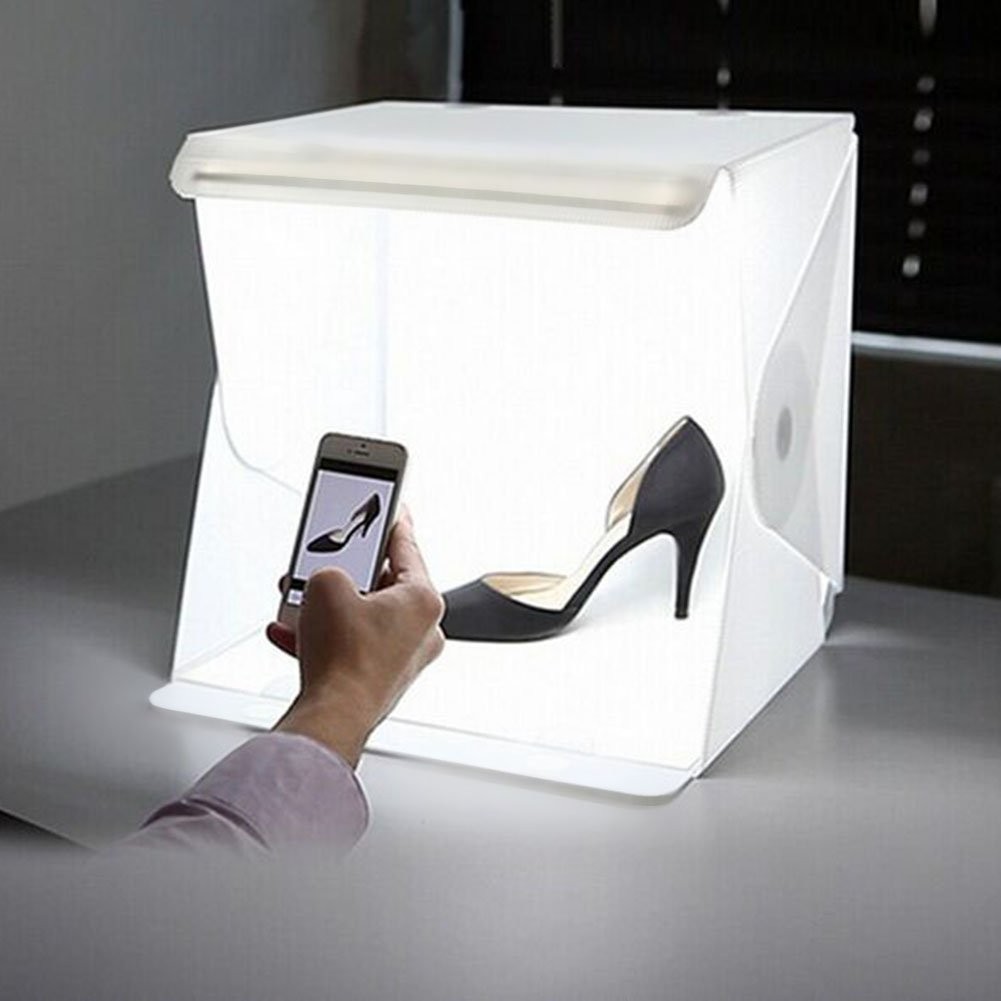 Depthlan Folding Photo Studio Kit Box with LED Light for Photographing white