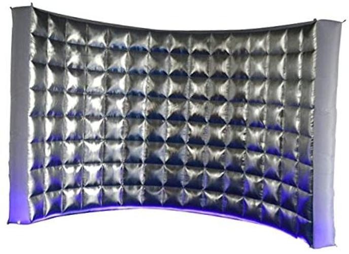 Inflatable Photo Booth Wall Selfie Booth Backdrop, 9.84FTx4.92FTx7.54FT Silver