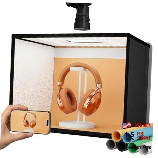 16″x12″x12″Photo Light Box Photography, 24W Foldable Photo Studio 16*12 inch