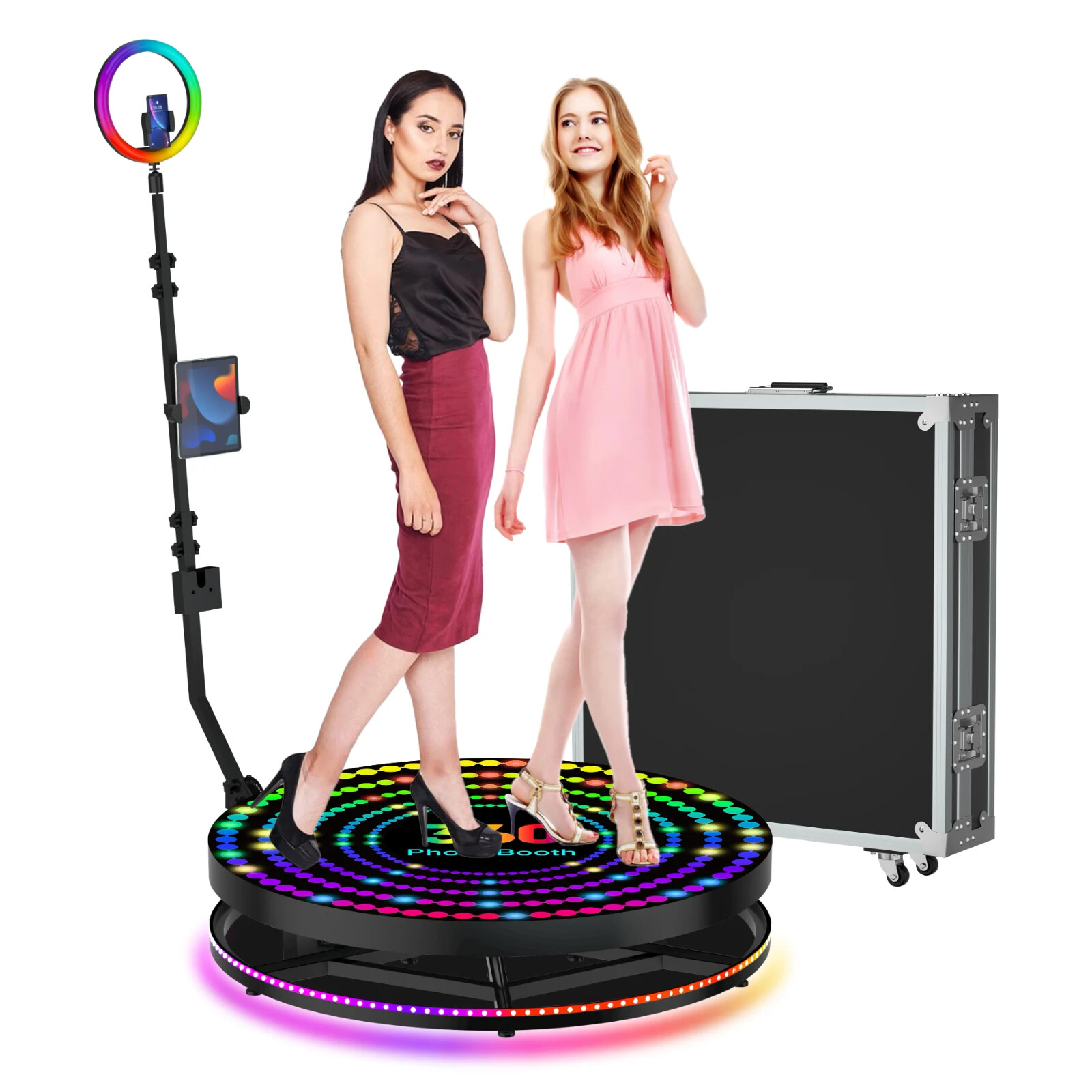 360° Photo Booth Machine 68/80cm Spin Selfie Video Booth for Events & Parties