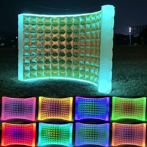 Inflatable Photo Booth Wall (Gold, Gold wall(lights on the top and bottom)