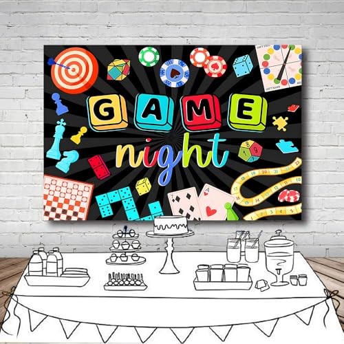 Game Night Backdrop Adults Chess Card Game On Photography Background 7×5 FT