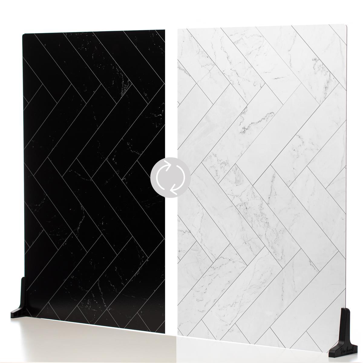V-FLAT WORLD Duo Board – 30×40″ Surface Board, Zigzag Marble White/Black #00815L