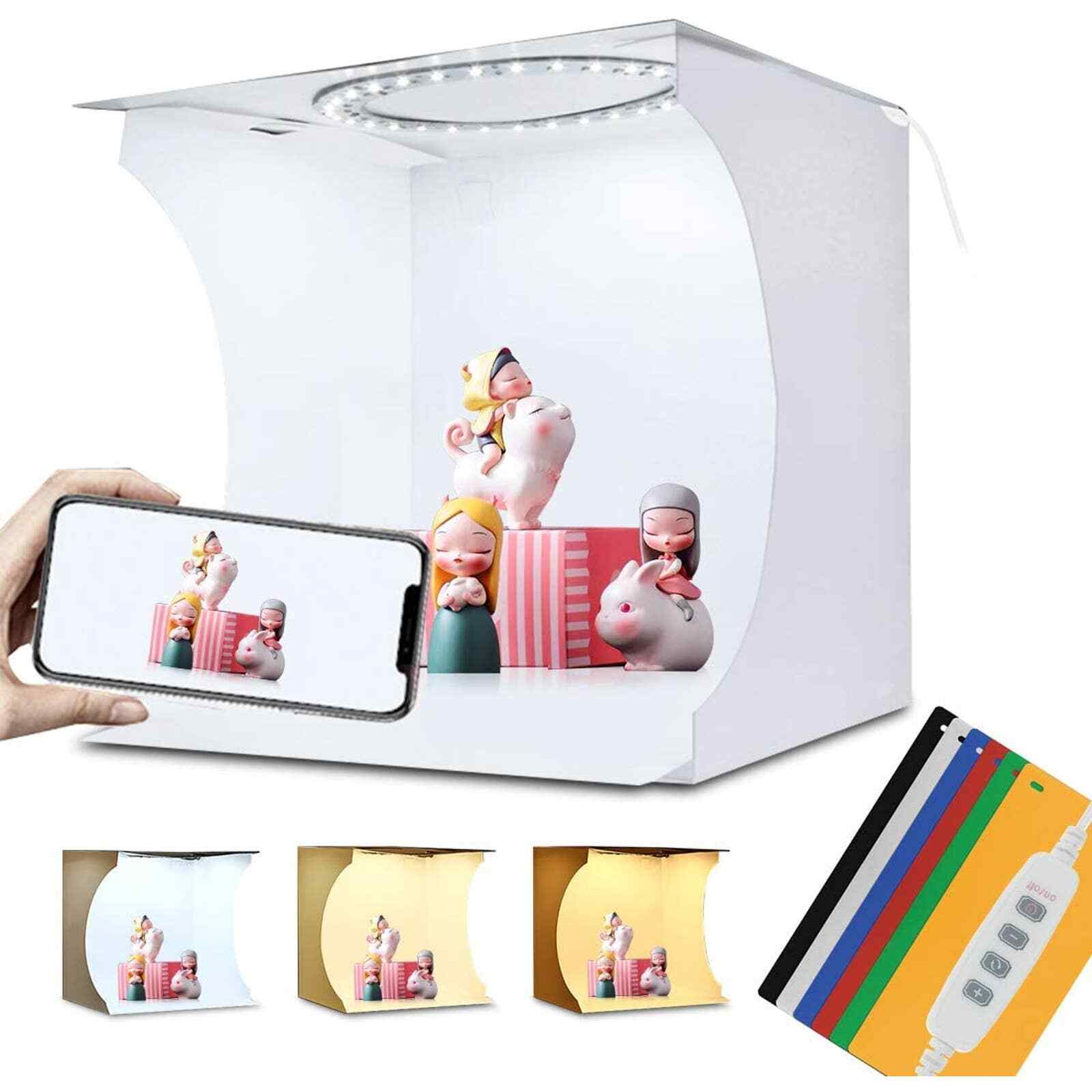 Photo Studio Light Box, Adjustable Lighting White/Warm/Soft Lighting