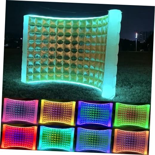 Inflatable Photo Booth Wall (Gold, Gold wall(lights on the top and bottom)