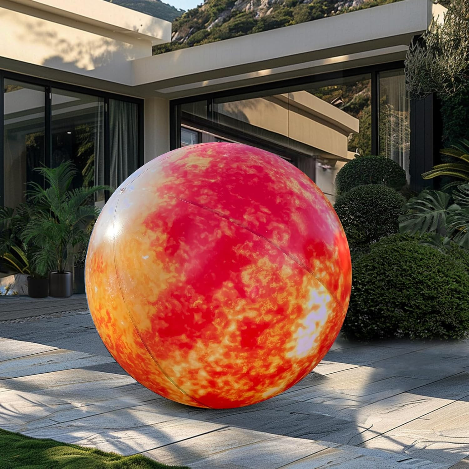 40’’ Large Inflatable Globe, Inflatable Earth Planet Balloon with LED Light and