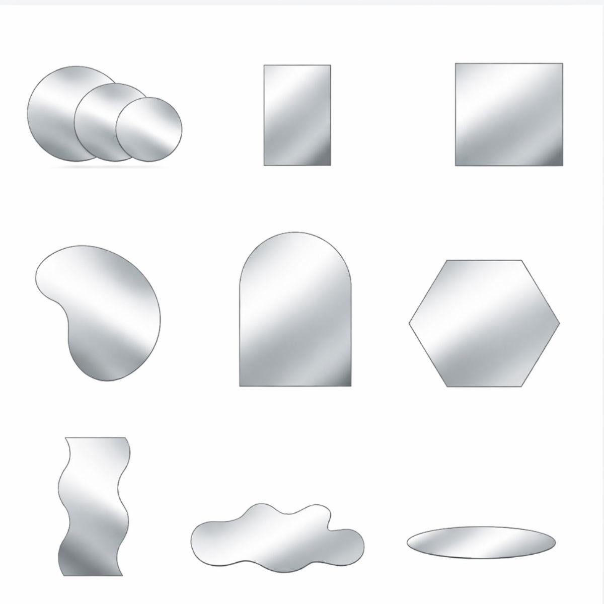 Glow Acrylic Mirror Reflective Display Set – 11PC Photo Background Props – Moder