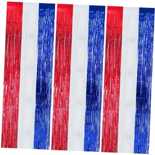 3 Pcs Red Blue White Door Streamers Curtain 250th 3 Pack-red blue white