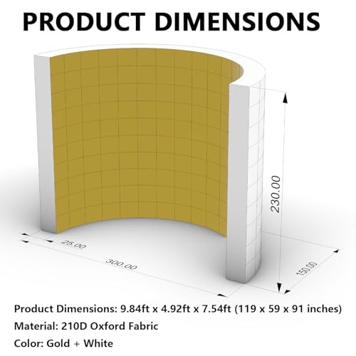Inflatable Photo Booth Wall (Gold, Gold wall(lights on the top and bottom)