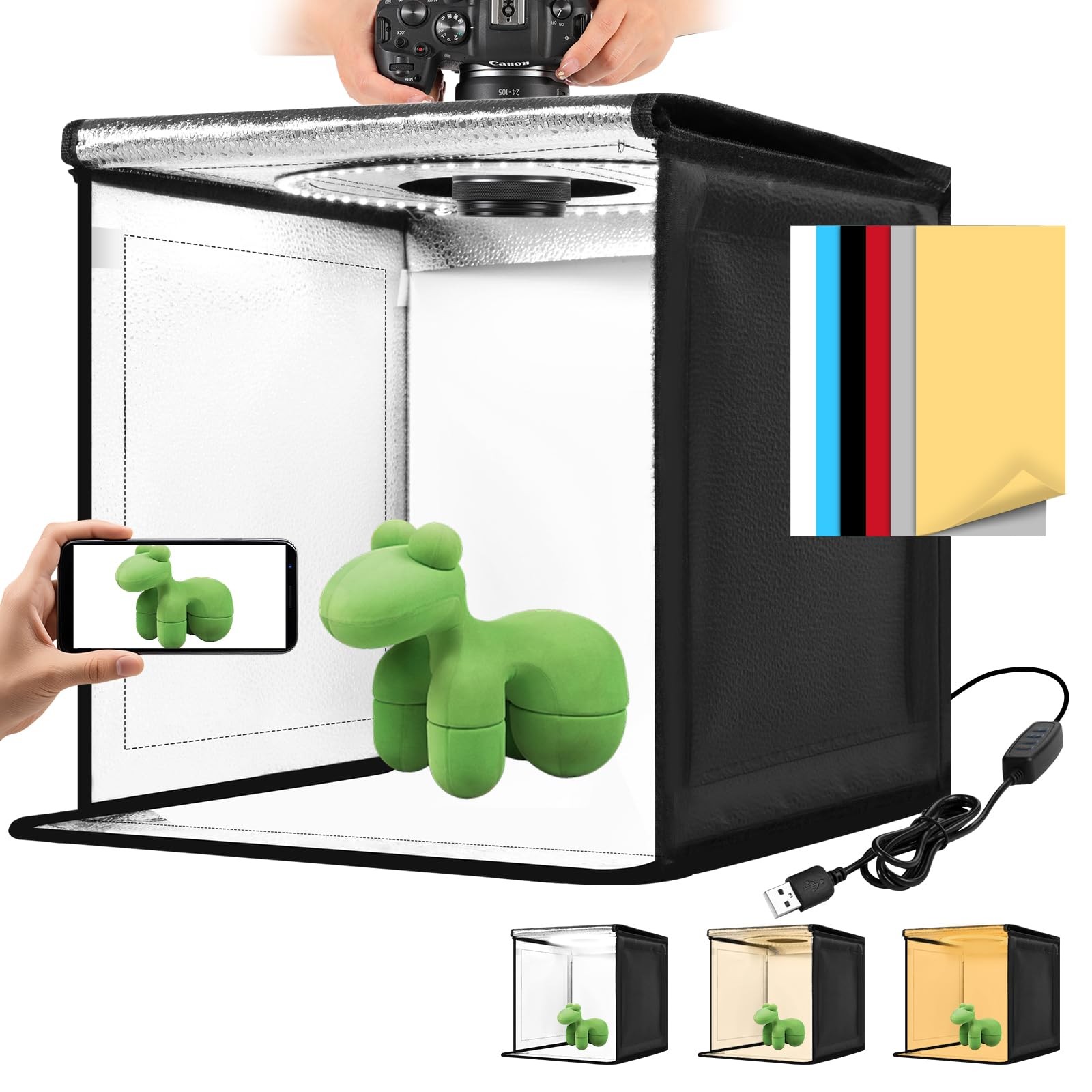 Photo Light Box, 12/16/20/24/32 Inch Photography 12″ x x 12″, Black