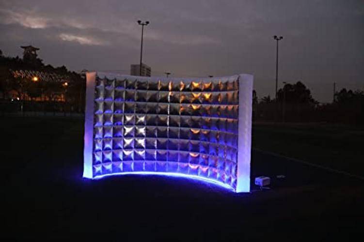 Inflatable Photo Booth Wall Selfie Booth Backdrop, 9.84FTx4.92FTx7.54FT Silver