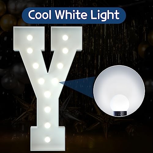 4FT Marquee Letter Lights, Cool White, Giant Letters ‘Y’ Letter Y 4FT White
