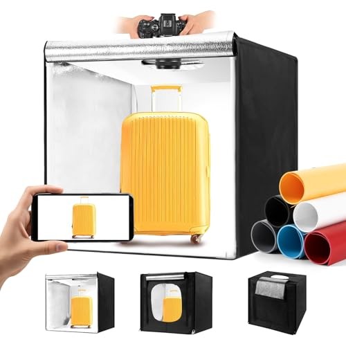 Photo Light Box, Portable 12/16/20/24/32 Inch Photo Studio Light Box, 24″ x24″