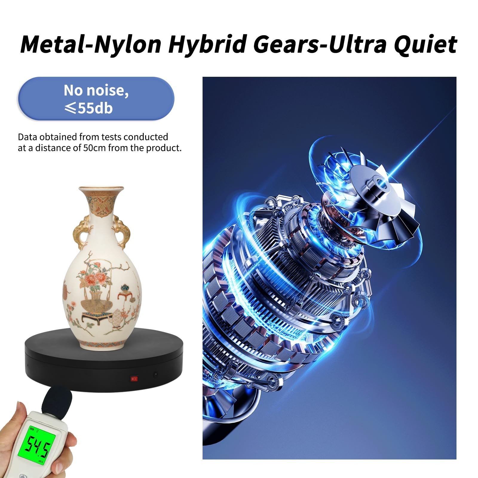 Motorized Rotating Turntable Display Stand – 360° Photography & 3D Scanning, Spe