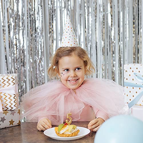 2 Pack Foil Curtain Party Streamers Metallic Tinsel Foil Fringe 2 Pcs Silver