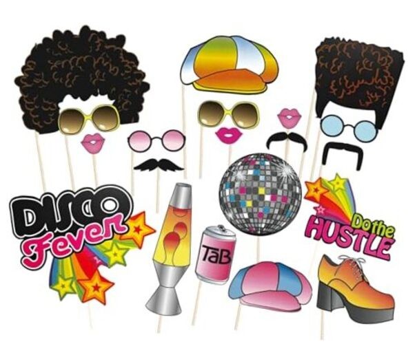 20 PCS Disco Photo Booth Props for 70s Disco Party Decorations – Disco Themed