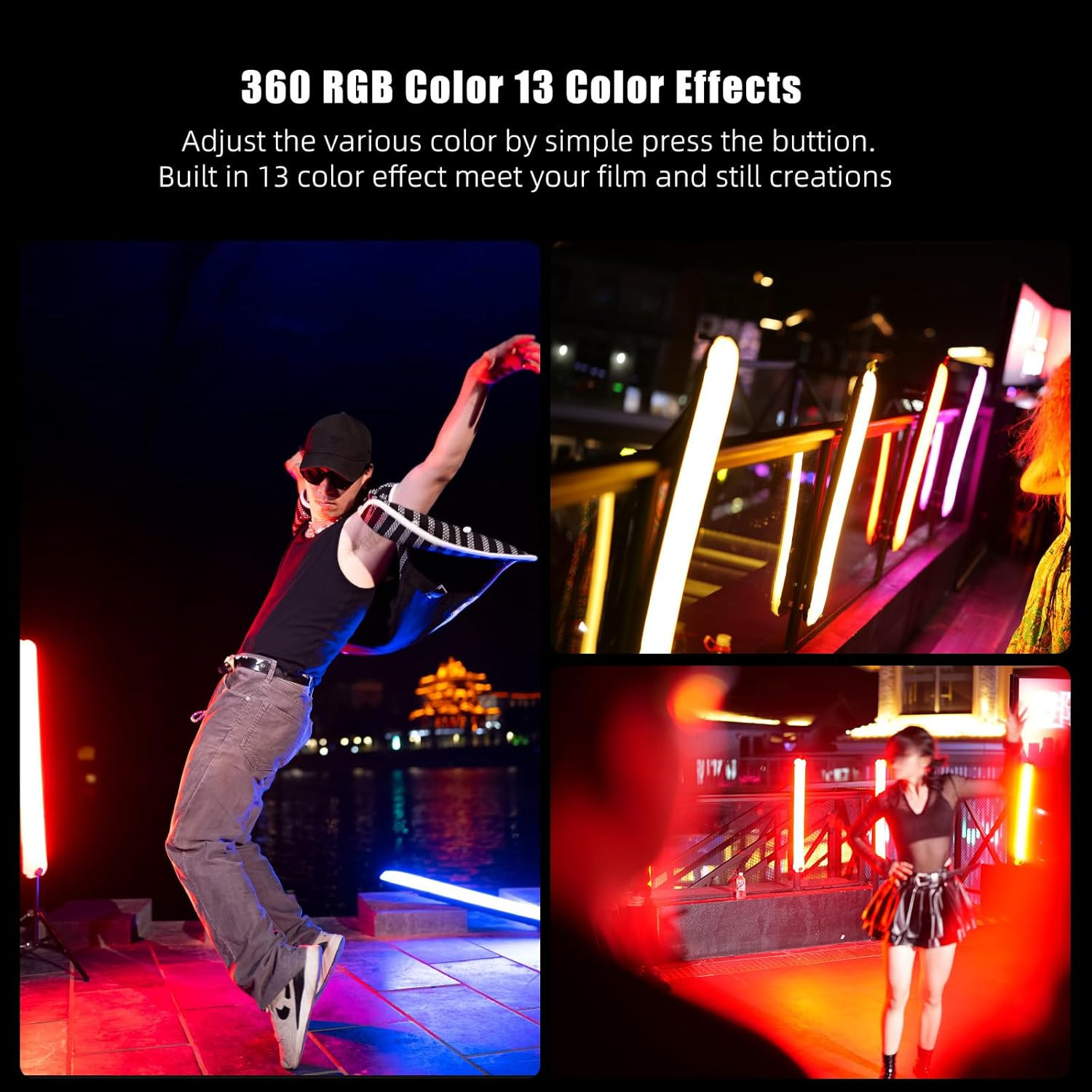 Handheld LED Photography Lightning Wand 35.5Inch/90Cm Portable Inflatable Video