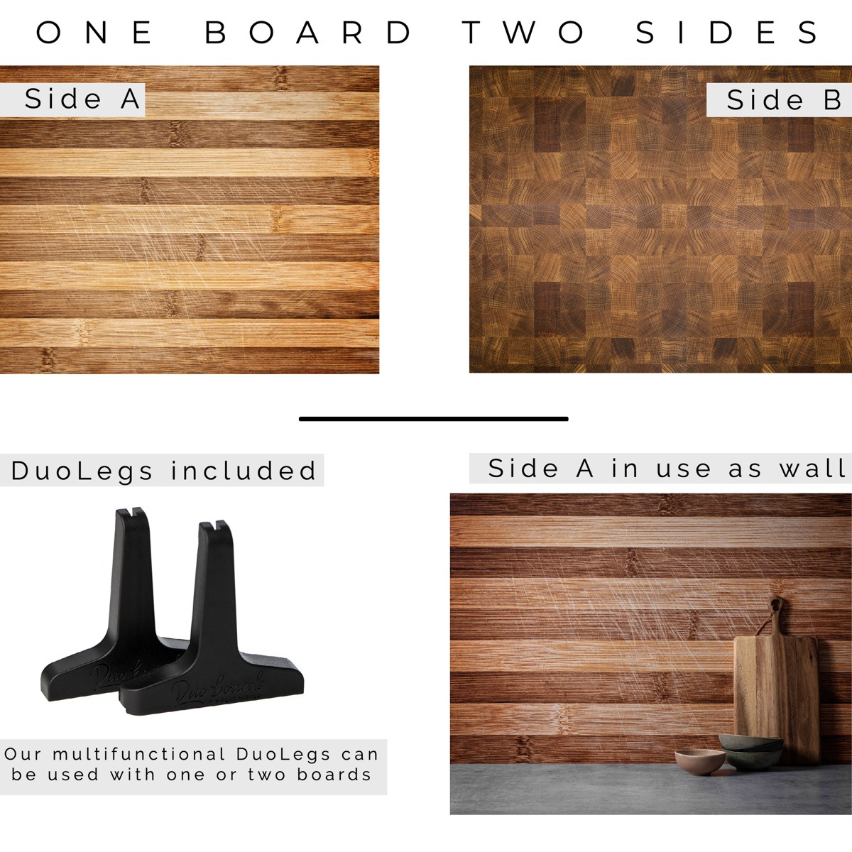 V-FLAT WORLD Duo Board – 30×40″ Double Sided Surface Board, Aged Cutting Board/B