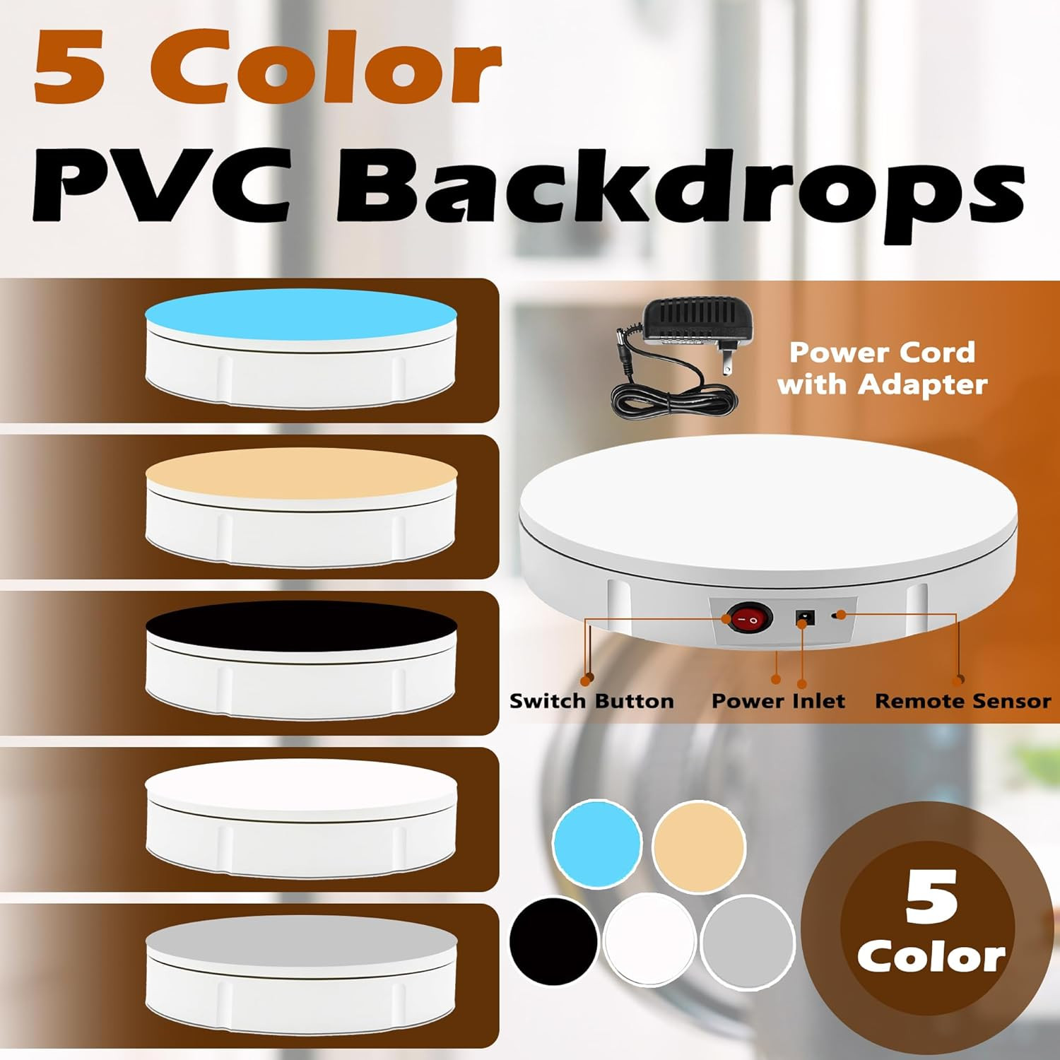 Rotating Display Stand 360Lbs Capacity, 360 Degree Rotating Turntable 12 Inch, T