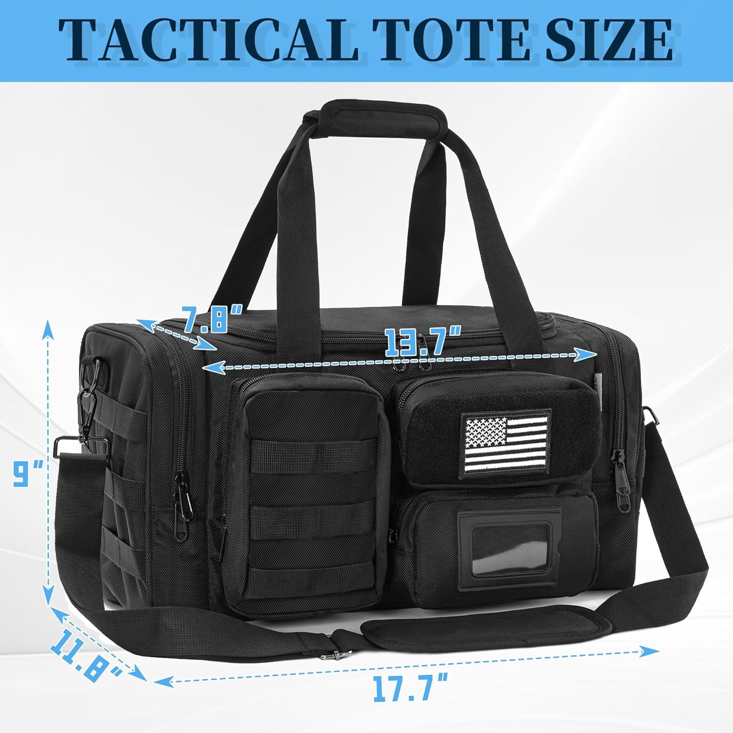 Tactical Pistol Range Bag with Mag Slots and Extra Storage