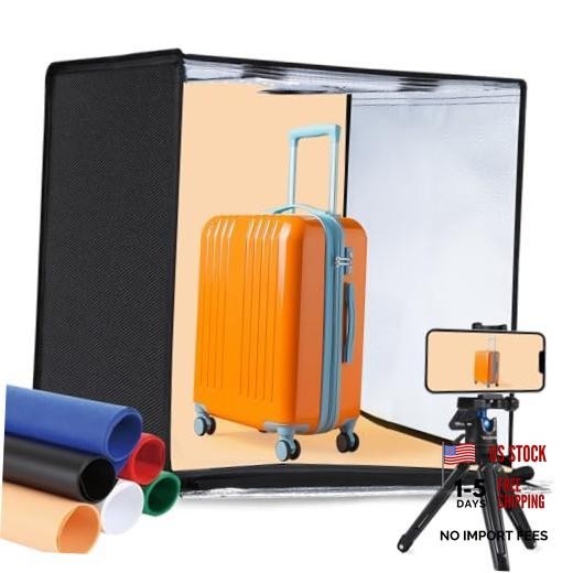 Light Box 24x24in, Portable Photo Studio Light Box with 120 23.6×23.6×23.6in