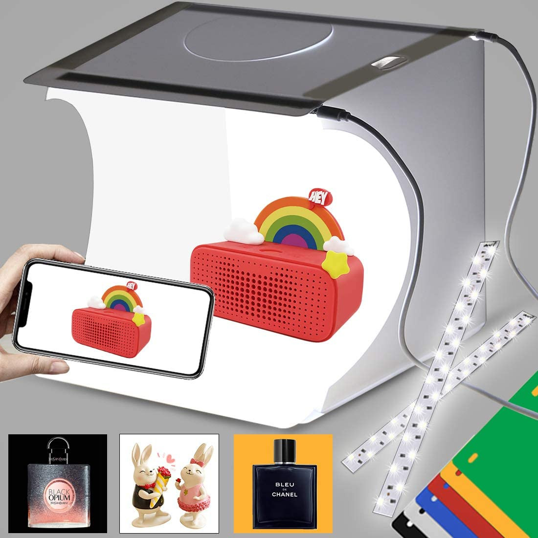DUCLUS Mini Photo Studio Light Box,Photo Shooting Tent Kit,Portable Folding Phot