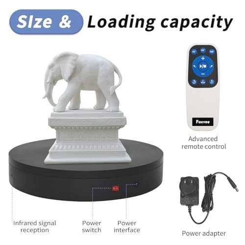 Motorized 360° Rotating Display Turntable – Remote Control, Speed Adjustable, 12