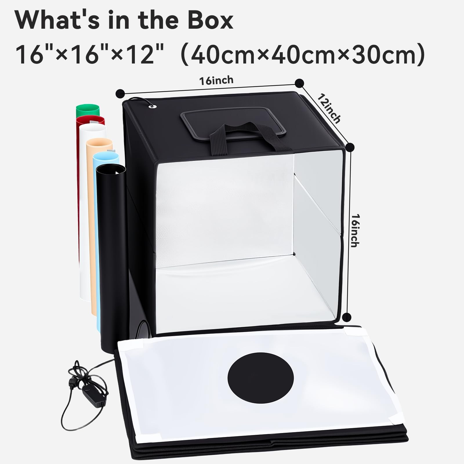 Photo Light Box Photography – 16″x16″ Studio Lightbox with 120
