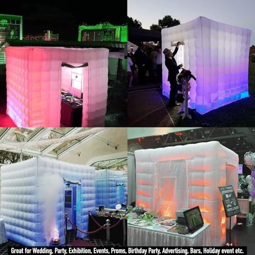 1 Door Inflatable Photo Booth, 8.2ftx8.2ft Portable 16 Colors Dimmable 1-Door