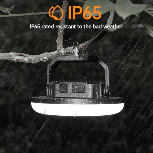 4000LM 15,000mAh LED Camping Lantern Rechargeable, 3 Lighting 42W Pro(Black)