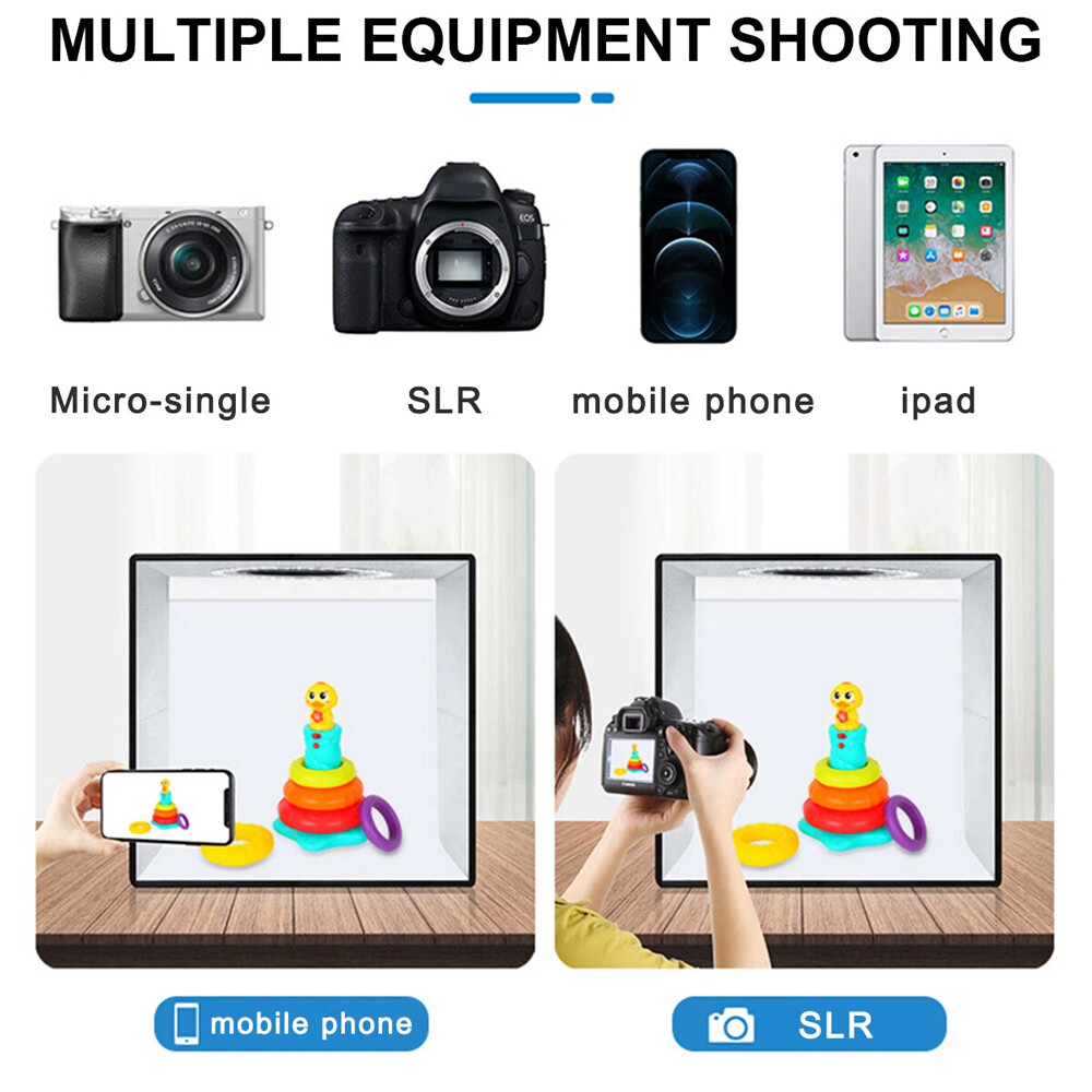 PULUZ 12″ Large LED Light Box Photo Tent Dimmable Photography Studio Shooting US