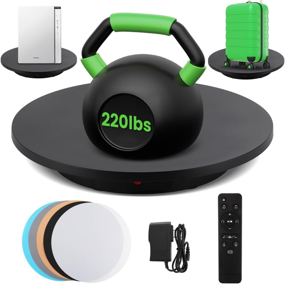 Motorized 16.5″ Photography Turntable with Remote Control for 360° Display